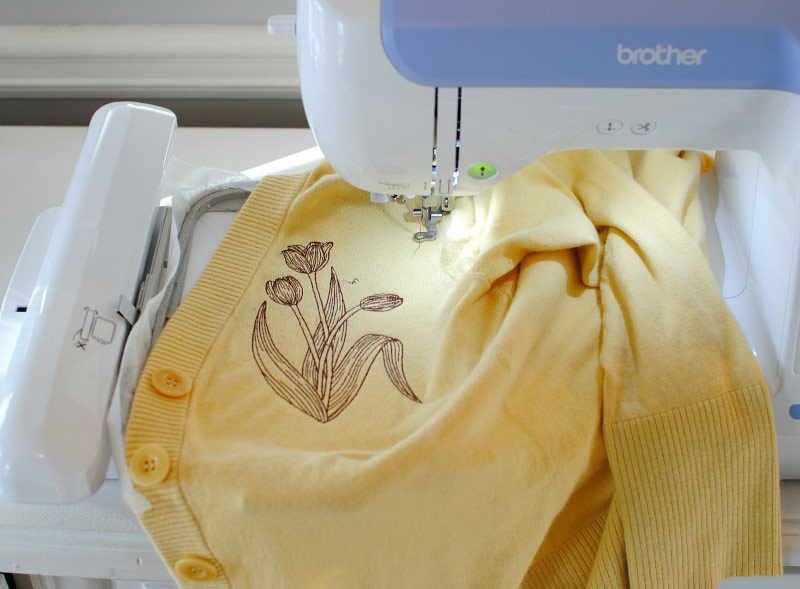 Machine Embroidery on Knit Garments
