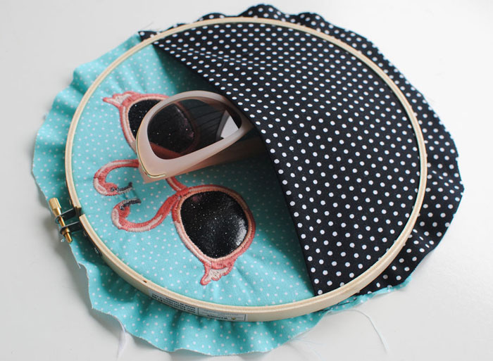 DIY Embroidery Hoop Sunglasses Holder 5